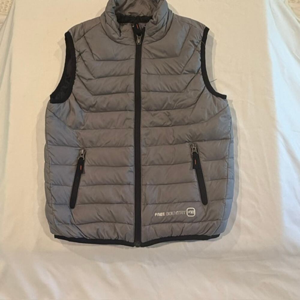Free Country Boys S 7/8 Down Puffer Vest Gray Extreme Performance